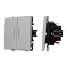 Механизм выключателя двухклавишный проходной LED SWT-NOBE-MKP2-SFPL-L-IS (230V, 10A) (Arlight, Никель)