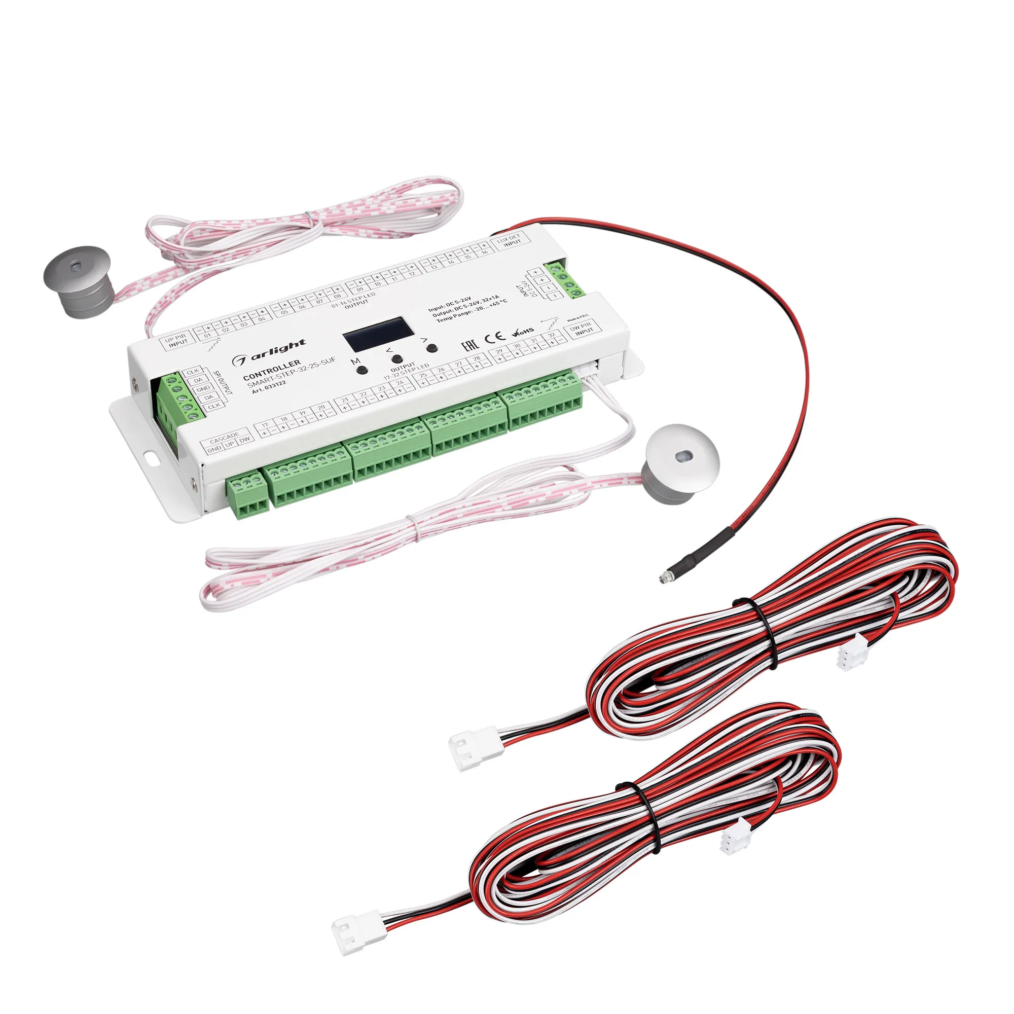 Контроллер лестничный SMART-STEP-32-2S-SUF (5-24V, 32x1A, SPI) (Arlight, IP20 Пластик, 5 лет) - изображение товара
