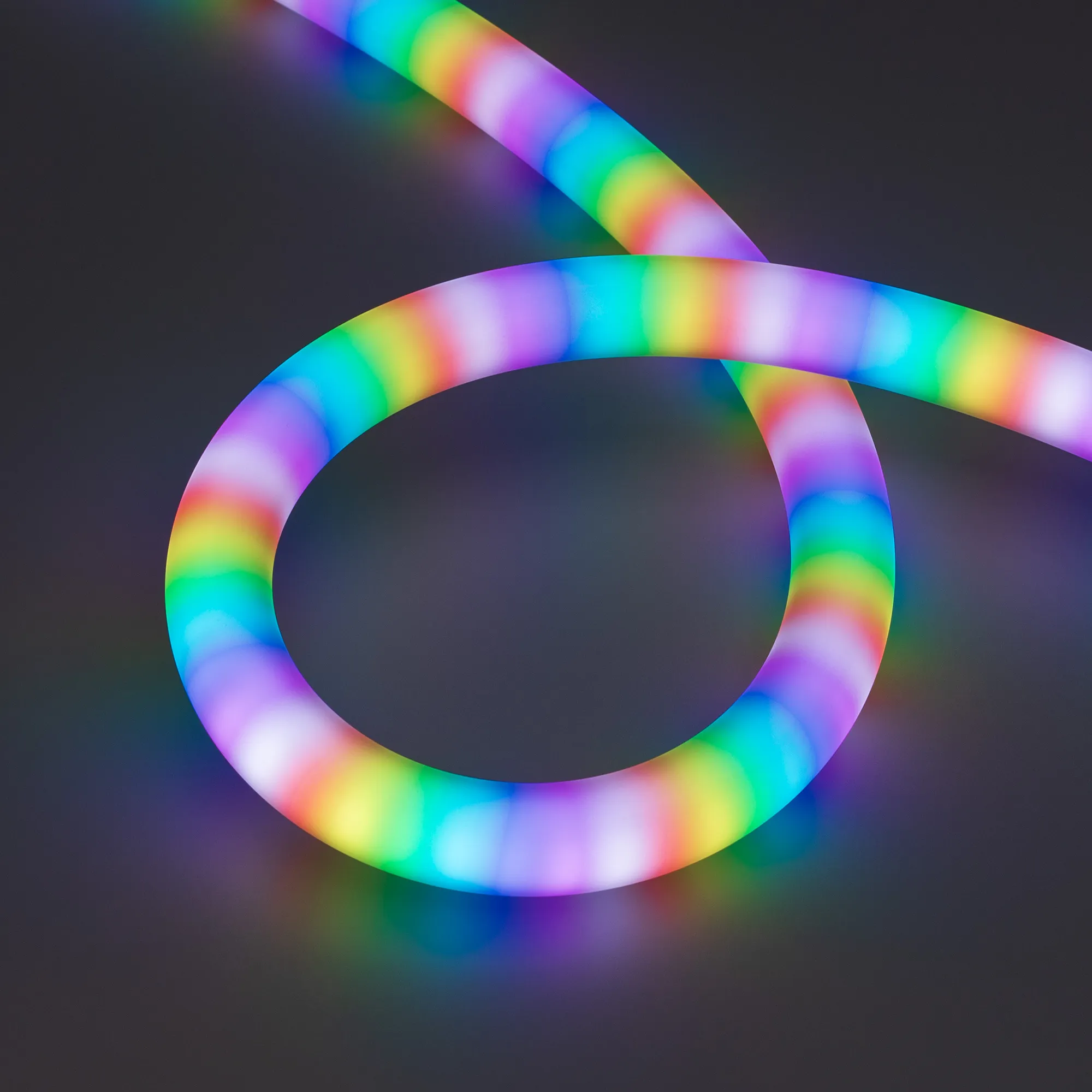 Лента светодиодная герметичная SPI MOONLIGHT-BLACK-TOP-G180-D25mm 12V RGB-PX2 (21.6 W/m, IP65, 5m, wire x1) (Arlight, Вывод прямой, 3 года) - изображение товара