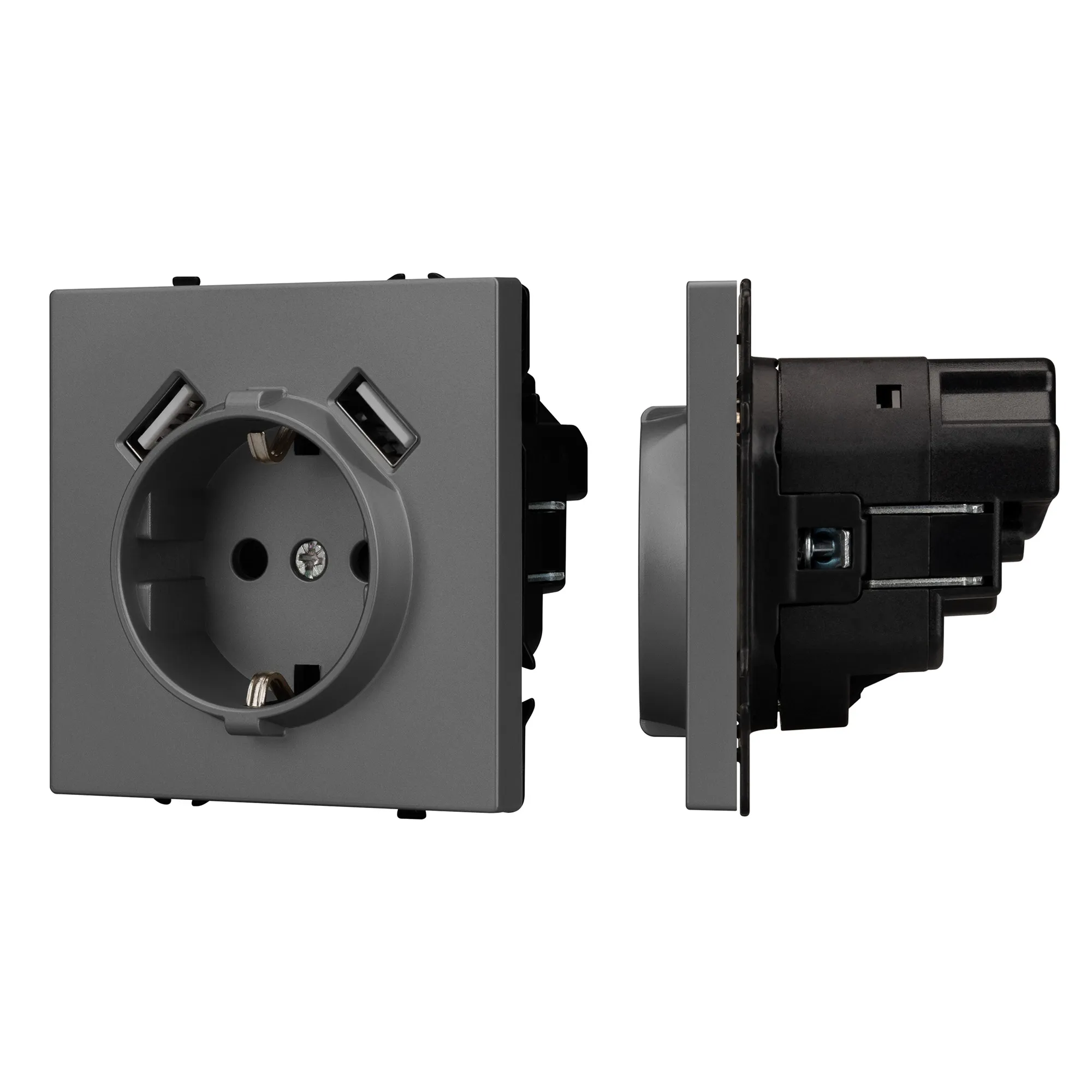 Механизм розетки с USB зарядкой SCT-NOBE-MUAA-SFPL-GR (230V, 16A) (Arlight, -)