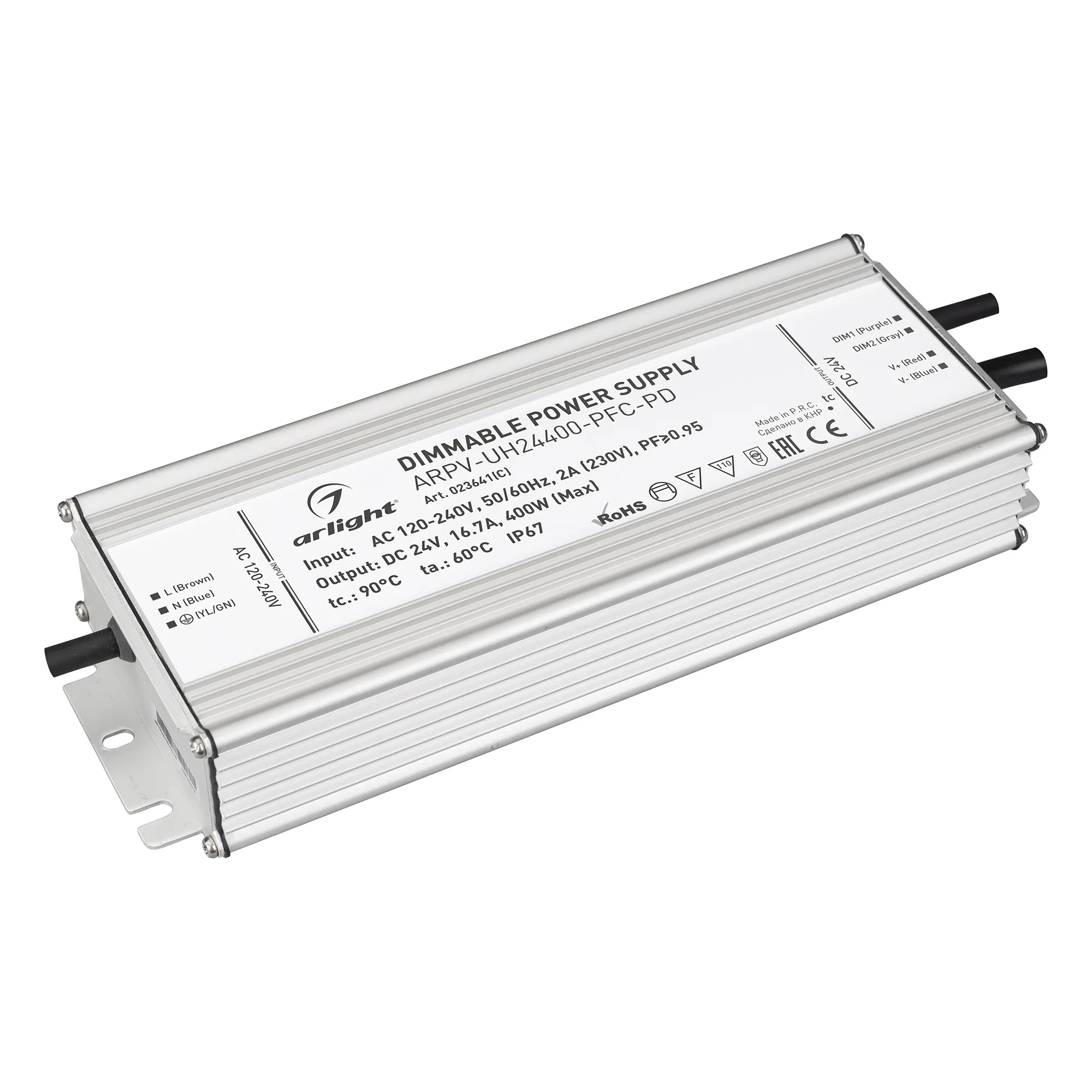Блок питания ARPV-UH24400-PFC-PD (24V, 16.7A, 400W) (Arlight, IP67 Металл, 5 лет) - изображение товара